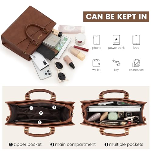 LOVEVOOK Purses for Women,Satchel Handbags Tote Bag, Black Pu Leather Shoulder Crossbody Top Handle Purse with Zipper3