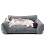 BEDSURE Katzenbett große Katzensofa Hundesofa, 76x51x25cm, dunkelgrau