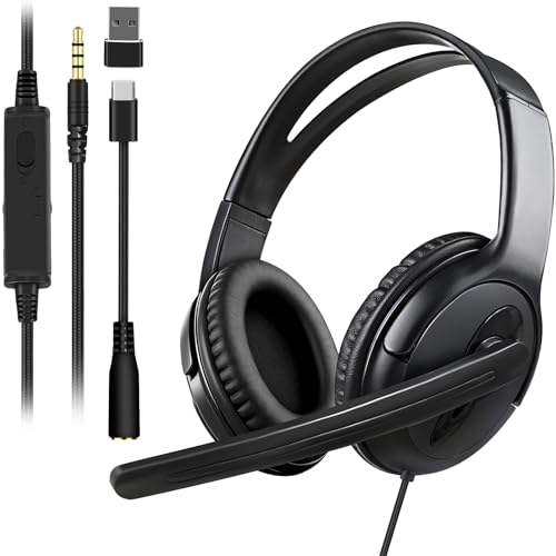 Casque de travail à distance avec micro pour tablette et Mac