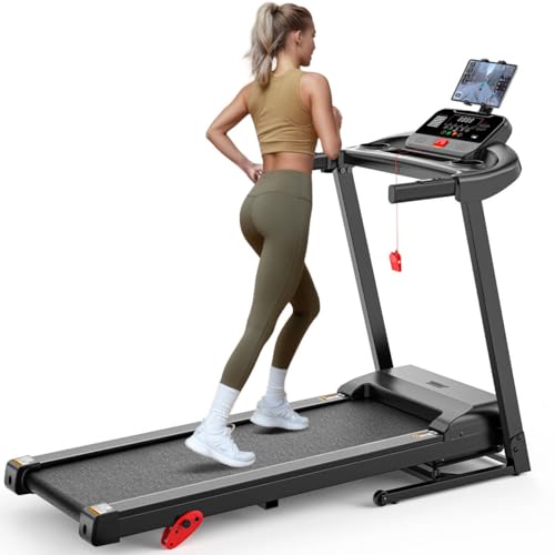Image of 300 lbs Portable Folding Treadmill, 2.75 HP Foldable Compact Treadmill for Home Office, Walking Running with LED Display for Exercise with Incline, 64 Programs