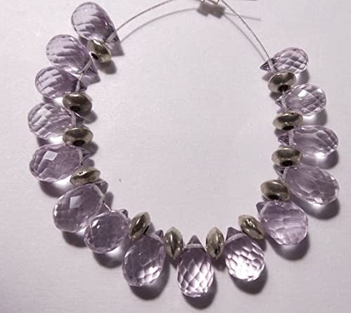 Améthyste rose naturelle en perles gouttes facettées pour créer vos bijoux bohèmes de l'été