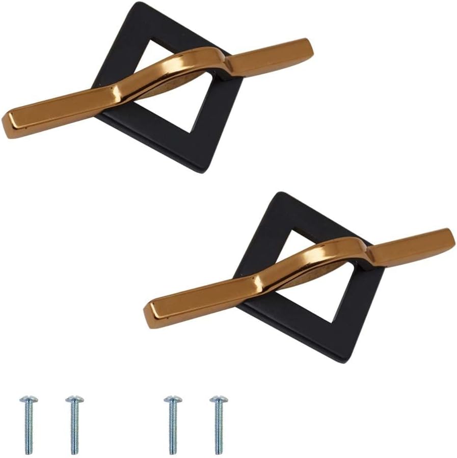 VOLO Rose Gold/Black Cabinet Knob/Wardrobe Door Knobs/Cupboard Drawer Pull Handle/Kitchen Drawer Kno(Knob_S-167_Rose Gold, 2 Pcs)