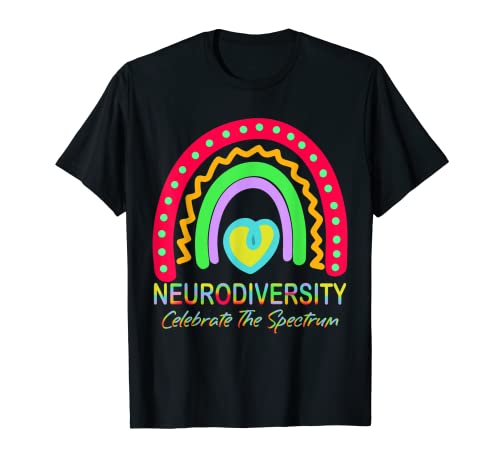 neurodiversity autism spectrum asd adhd rainbow boho autism T-Shirt