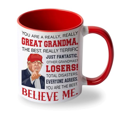 Viberty Christmas Gift for Grandma, Best Grandmas Gift From Grandson, Granddaughter, Grandkids, Funny Mother's Day, Birthday Present For Grandmother, Grandma Ceramic Mug 11 Oz