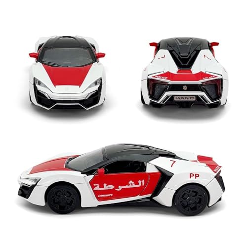Image of VARIYA ENTERPRISE Exclusive Alloy Metal Pull Back Die-Cast Car Diecast Metal Pullback Toy Car with Openable 6 Doors,Light Music Boys Gifts Toys (F & F 7 Hypersport Dubai Police Car)