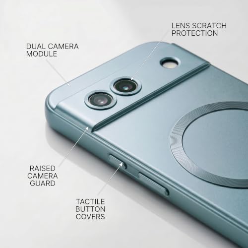 Image of amazon basics Premium Mag-Safe Case for Google Pixel 8A | Shockproof & Anti-Scratch Cover | Soft Silicone with Wireless Charging | Camera Lens Guard - Blue