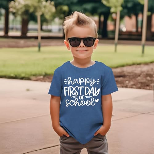 Girls Boys Happy First Day of School Shirts Kid Back to School T-Shirt Kindergarten 1st 2nd Grade Outfits Tees Tops3