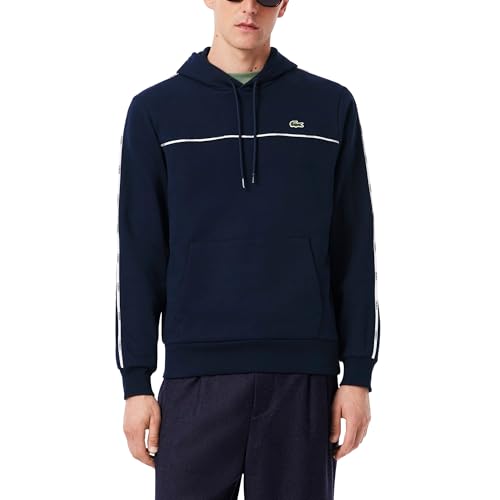Image of Lacoste Men's Classic Fit Logo Stripe Sweatshirt, Navy Blue, 3XL