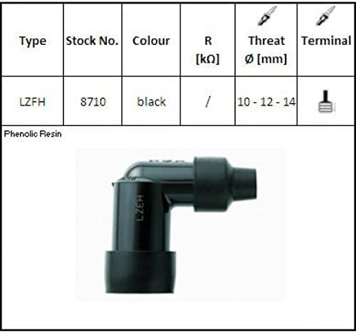 NGK LZFH Resistor Spark Plug Cap, Black, Standard