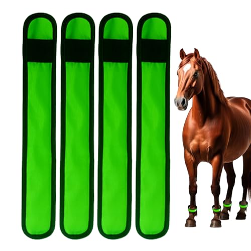 LED-band för hästtassar - Ankelsäkerhetsremmar | Reflekterande hästutrustning: 4-delad multilägesdesign, fyra blinkande nivåer för nattridning, stigar, bil