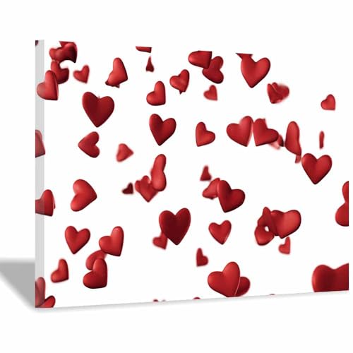 Toile murale romantique cœur, le cadeau de Saint-Valentin idéal pour décorer la chambre