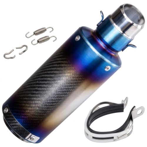 Image of Silencer Exhaust with Silver Strip, Universal Fitting (Multi Color)