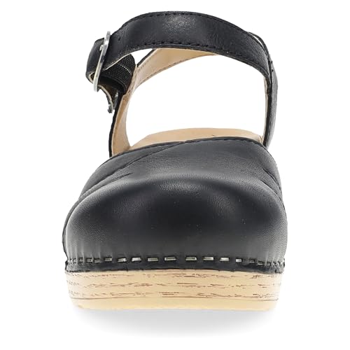 Image of Dansko Margreta Women's Mary Jane Clog - Leather Upper with Cutout Details, Adjustable Strap and Padded Footbed