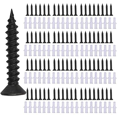Combo Pack of 50 Pieces Metal Screws and 50 Pieces Plastic Wall Anchors | Size : 1.5 inches-picture-24