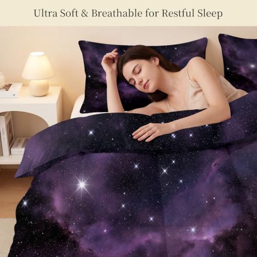 Edredón de 7,5 tog sin funda con diseño de nebulosa reversible para cama doble 5