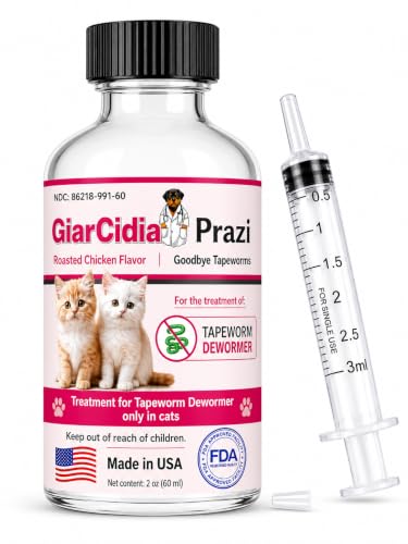 No More Tapeworms in Cats and Kittens- Dewormer for Cats and Dewormer for Kittens - 60mls Chicken...