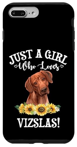 Funny Sunflowers Womens Just Girl Who Loves Vizsla Dog Lover �X�}�z�P�[�X iPhone 7 Plus/8 Plus �p