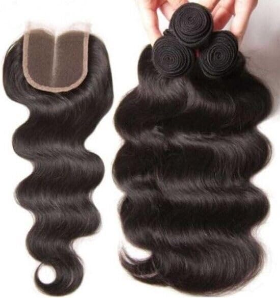 kit 4 Bundles de cheveux humains Brésilien Body Wave 3x 100 gr (50,80cm) 20inch + 1