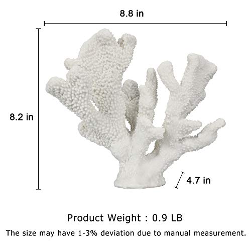 Aliwiner White Coral Decor White Coral Reef, Faux Artificial Coral Statue, Nautical Decor For Beach Theme Home, Wedding, Tabletop Window Display Decoration Of Home Living Room Decor 8.2" Height #TOP3