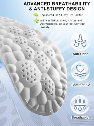 Image of 4D Cloud Insoles for Men, Arch Support Insoles, Memory Foam Insoles, Steppers Insoles Shock Absorption and Cushioning Sports Shoe Insoles for Foot & Joint Support (Orange, Men 8-14(12.4 Inch)