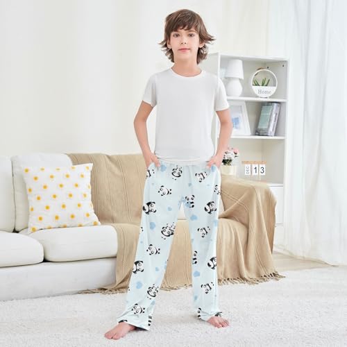 Boys' Pants Panda Animal Heart Blue Long Bottoms Jogger Pants Elastic Waist Trousers with Pockets S-XL3