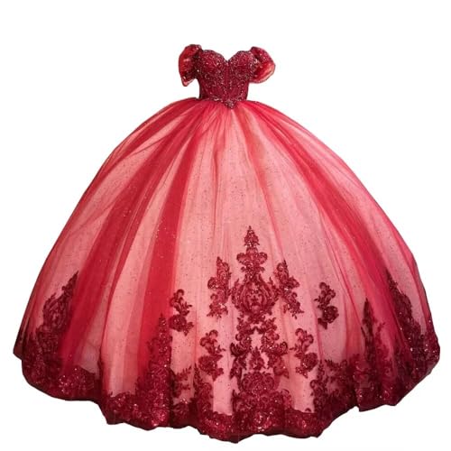 Off The Shoulder Quinceanera Dresses Sparkly Sequins Applique Beading Birthday Party Cocktail Dress 2025