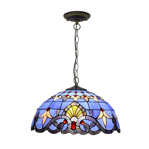 Lampe suspendue bleue 16 pouces luminaire plafonnier bohème chambre