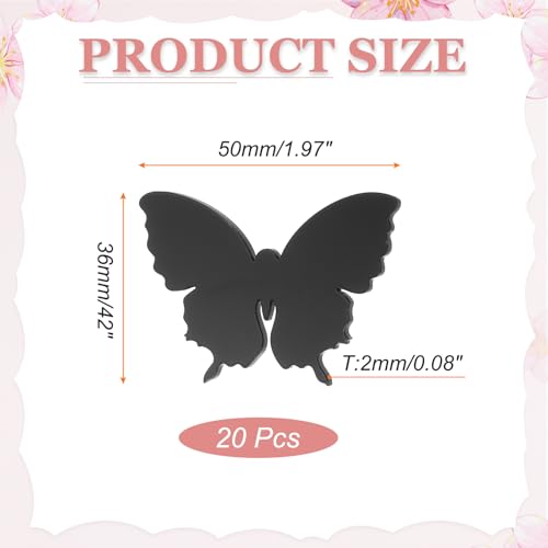 Étiquettes à boire papillon en acrylique noir de qualité supérieure pour réception - 2