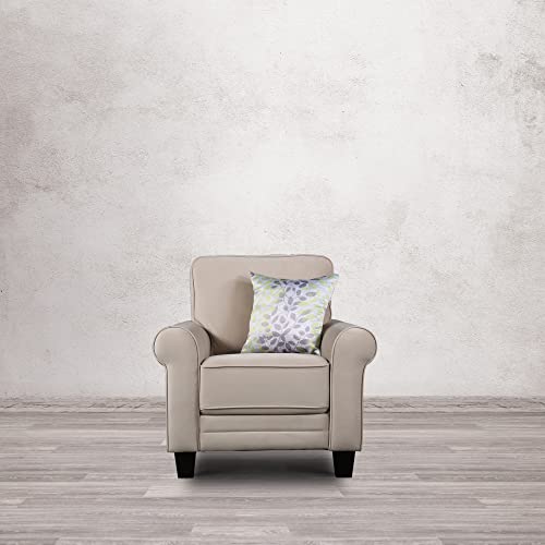 Image of HomeTown Claire Velvet Arm Chair in Beige Colour