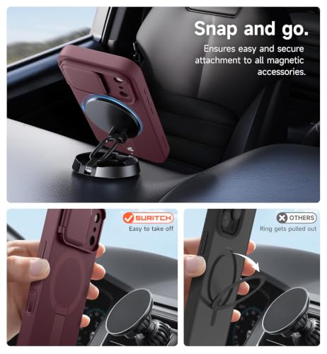 Image of SURITCH for iPhone 18 Pro Max Case for MagSafe, Camera Cover, Burgundy