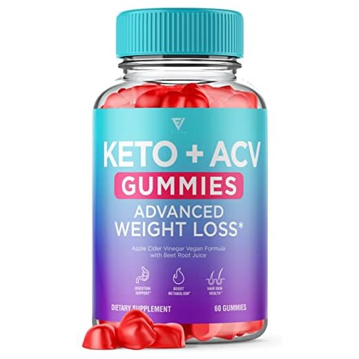 Keto ACV Gummies Advanced Weight Loss Belly Fat Burners Product Works Fast, ACV Keto Gummy Detox Cleanse Diet Apple Cider Vinegar Metabolism(60 Count)