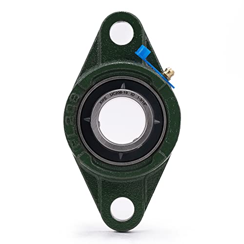 Image of XIKE 2 Pcs UCFL206-19 Bore 1-3 /16 inch Pillow Block Flange Mounted Ball Bearings.