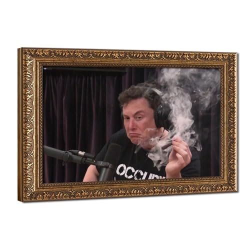 Toile Elon Musk Smoking Marijuana WCYB tableau décoration murale grand format cadre suspendu