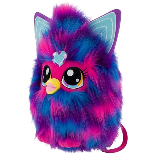 Image of Concept One Furby Plush Backpack, Purple Mini Handbag with Adjustable Shoulder Straps, Pink