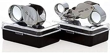 2 pcs Jewelers Eye Loupe Set 10X and 30X Magnifying Glass