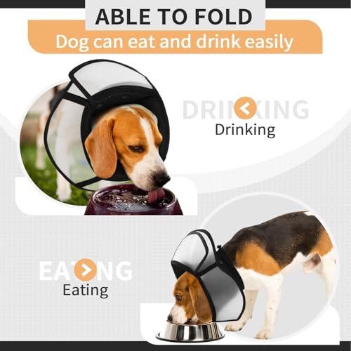 Image of Allroaring Dog Cone, Soft Dog Cones for Dogs, Adjustable Doggie Cone Collar | to Stop Licking, Professional Pet Recovery Cones E-Collar for Dogs Aftert Surgery Wound Healing, Black S