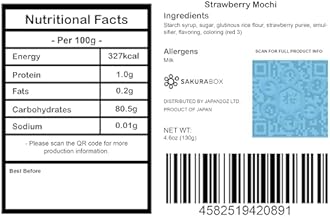 Seiki Japanese Mochi, Premium Traditional Rice Cakes, Wagashi Food Candy Sweets (Strawberry)
