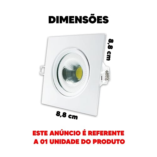 Spot Supimpa LED, Quadrado, Luz branca 6500K, 5W, Bivolt, Avant, branco, SPOT COB SUPIMPA 5W