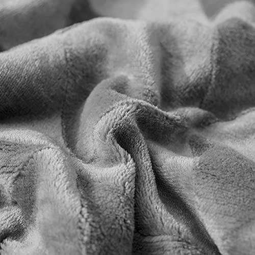 Exclusivo Mezcla 50” X 70” Large Throw Blanket, Sherpa Reversible Brushed Flannel Fleece Plush Blanket, Stylish Decorative, Lightweight, Soft And Warm Light Grey #TOP3