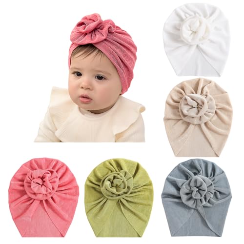 Image of Newborn Babies Headwrap Hat Infant Toddler Cotton Soft Cute Nursery Beanie Headbands Top Bowknot Cap