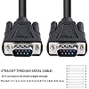 DTECH 1.5ft DB9 Serial Cable COM Port Male to Male RS232 Straight Through 9 Pin Data Cord (0.5 Meter, Black)
