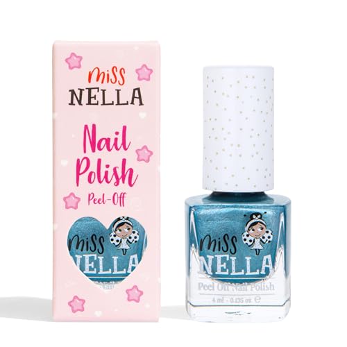 Miss Nella Rawr-some Safe Special chrome blue Nail Polish for Kids, Non-Toxic & Odour Free Formula for Children and Toddlers, Natural Water Based for Easy Peel Off