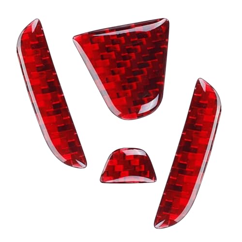 Bilisin Compatible with Rear Tailgate Insert Emblem Logo Carbon Fiber Emblem Badge Decal Cover Trim with Strong Adhesive for Honda Civic 2016-2021 Red