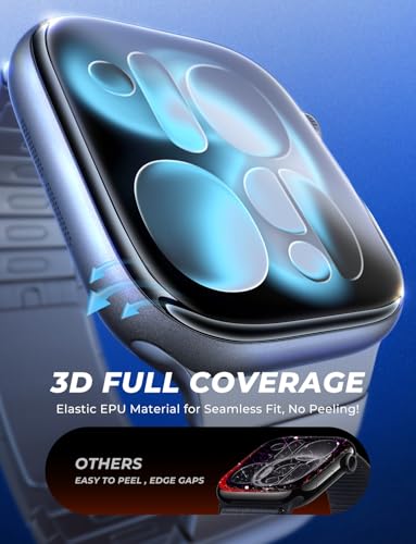 Image of MAGIC JOHN 2 Pack for Apple Watch 46MM Series 11 /Series 10 Screen Protector | [Automatic Align Tech] Self-Healing Flexible EPU Film,HD Transparent, Anti Scratch, Bubble Free