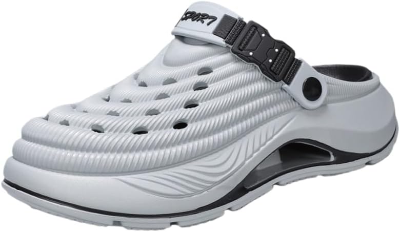 Men's large-sized thick-soled slippers - breathable and slip-resistant, suitable for both indoor and outdoor use, beachwear, and showering.