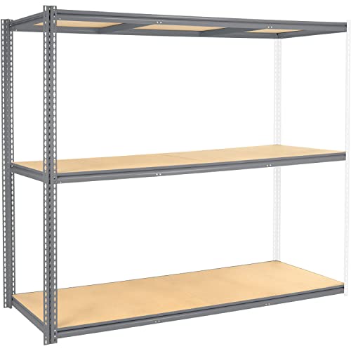 Global Industrial High Capacity Add-On Rack 96x24x60 Levels Wood Deck 800 Lb Per Level Gry