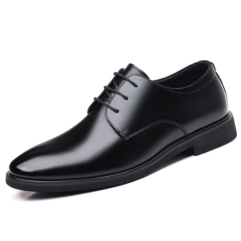 Men's Business Leather Shoes Brown Casual Men's Shoes Oxfords(Black,9.5)