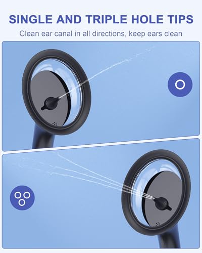 Ear Wax Removal Cleaner Tool Electric Safe FSA HSA Eligible Ear Cleaning Kit Ear Irrigation Flushing System with One-Piece Waste Tank Earwax Removal Ear Flushing Kit for Adults with 4 Pressure, Grey