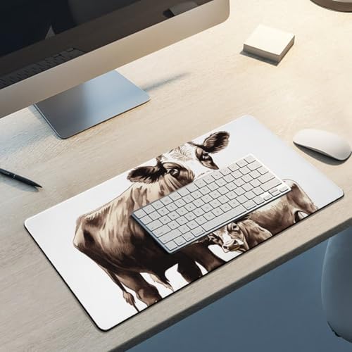 Mouse Pad grande protector de escritorio con pintura de vaca miniatura 5