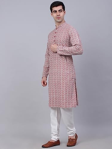 Image of Jompers Men's Embroidered Pure Cotton Kurta Pyjama Set.